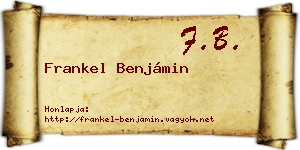 Frankel Benjámin névjegykártya